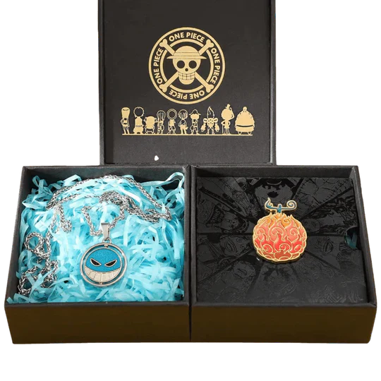 Luffy,Law,Ace 360° Rotatable Necklace And Pin
