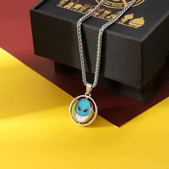 Luffy,Law,Ace 360° Rotatable Necklace And Pin