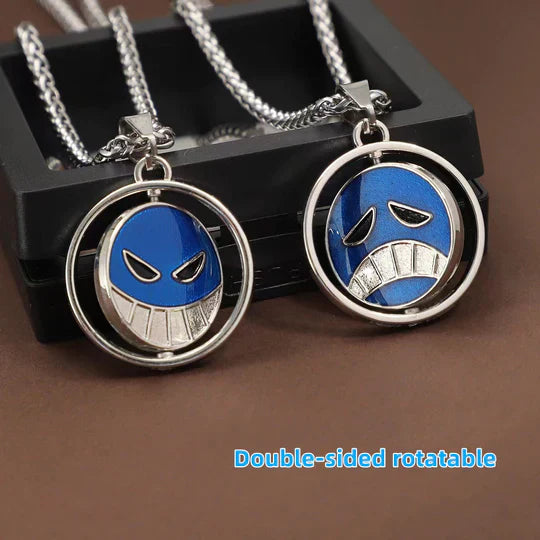 Luffy,Law,Ace 360° Rotatable Necklace And Pin