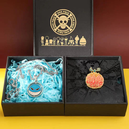 Luffy,Law,Ace 360° Rotatable Necklace And Pin