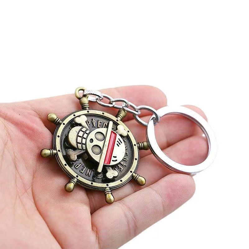 Rotatable Stress Relief Fidget Spinner Straw Hat Keychain