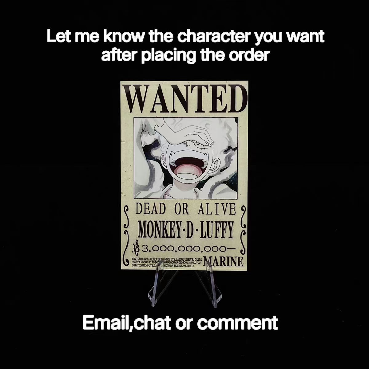 Wanted Poster,Bounty Poster Acrylic Stand