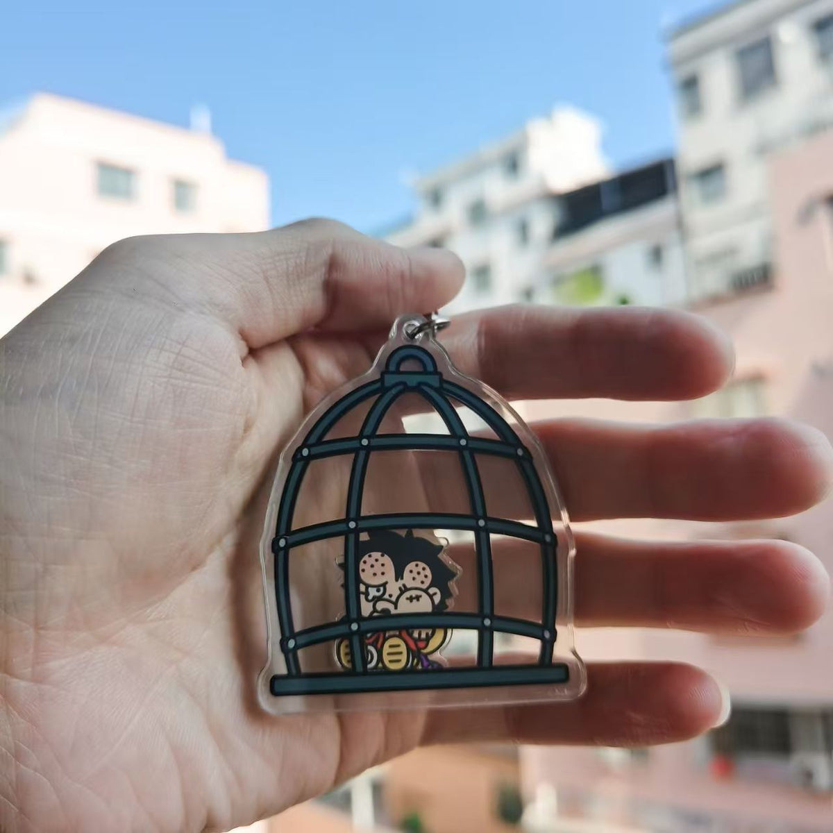 Cage Yonko Luffy Keychain Pendant