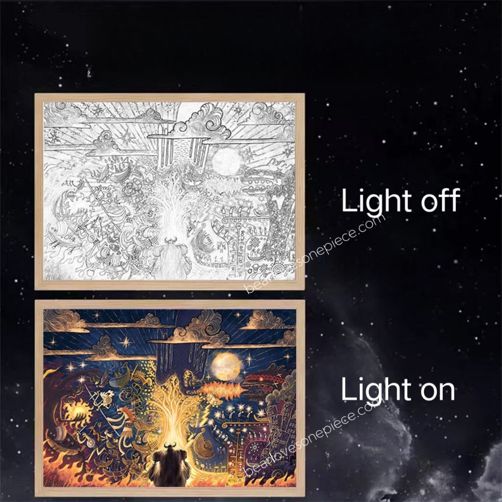 Final War Sketch Art Light Painting Night Light Lamp