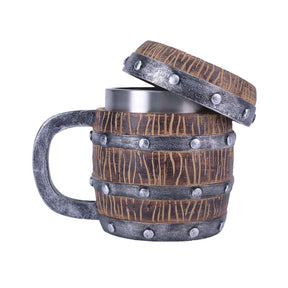 Caneca Barril De Madeira