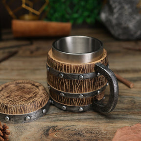 Caneca Barril De Madeira